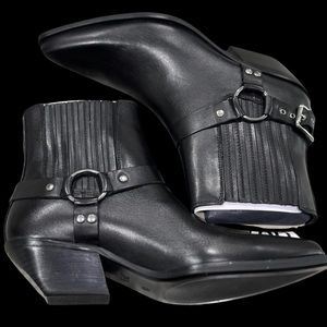 ZARA Cowboy Ankle Boots 100% Cow Leather
